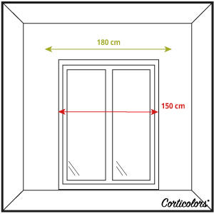 Medir el ancho de una cortina vertical