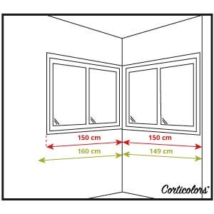 Medir cortina vertical en esquina