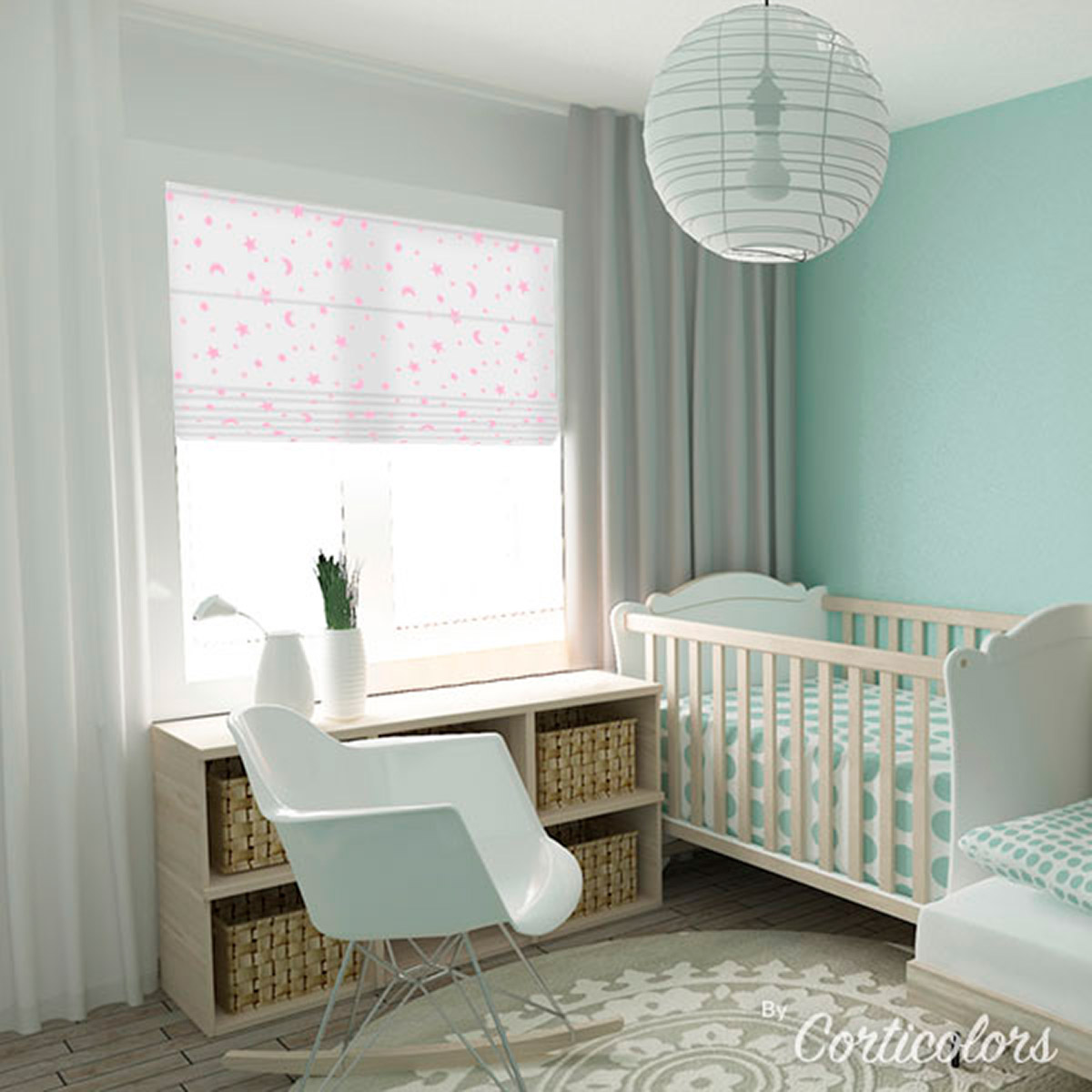 estor-paqueto-plegable-habitacion-infantil-rosa-estrellas