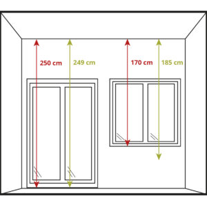 Medir alto para cortinas verticales