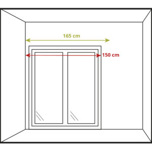 Medir ancho cortina vertical con espacio a un lado